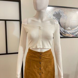 forever 21 white off shoulder crop top